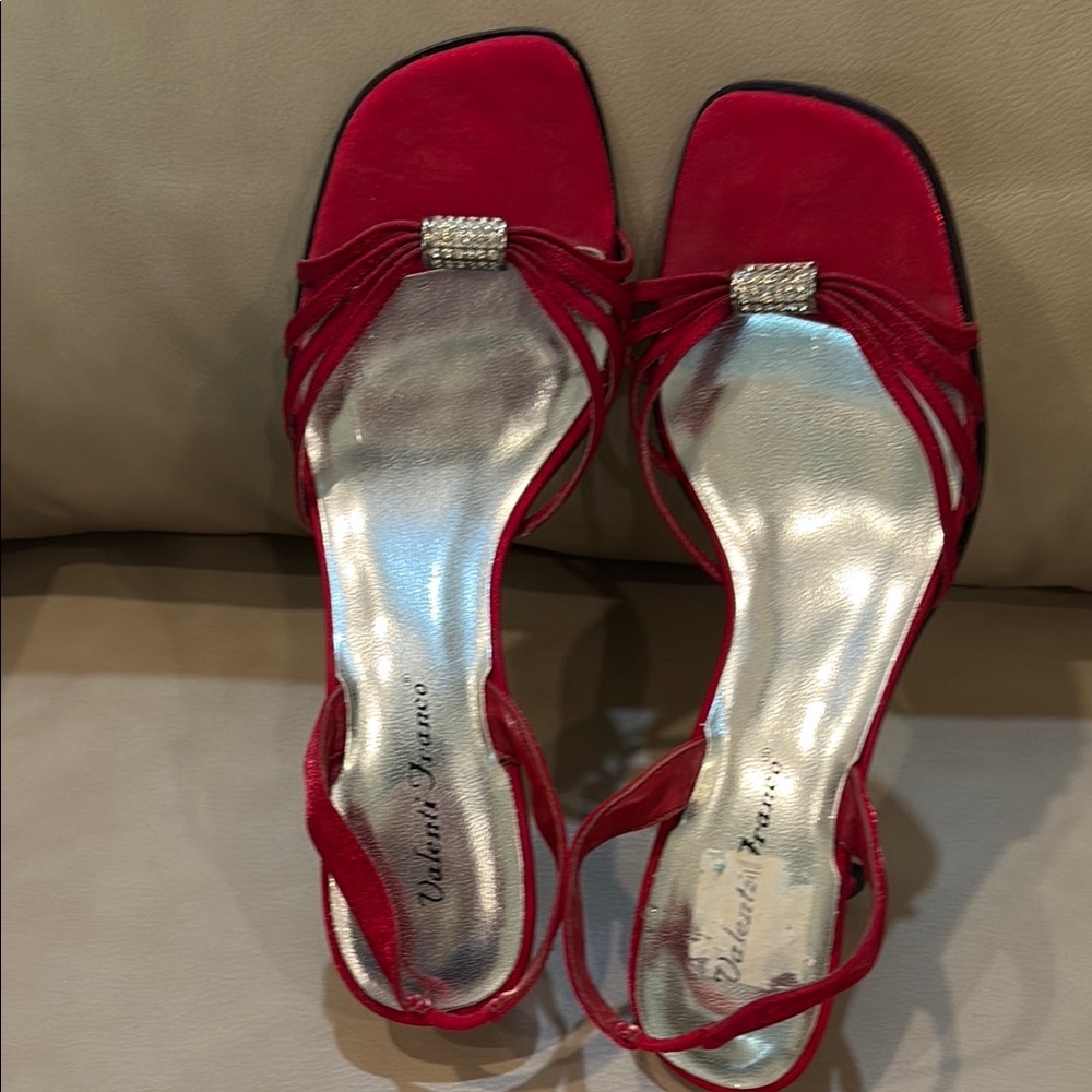Valenti Franco Red and Silver Heels